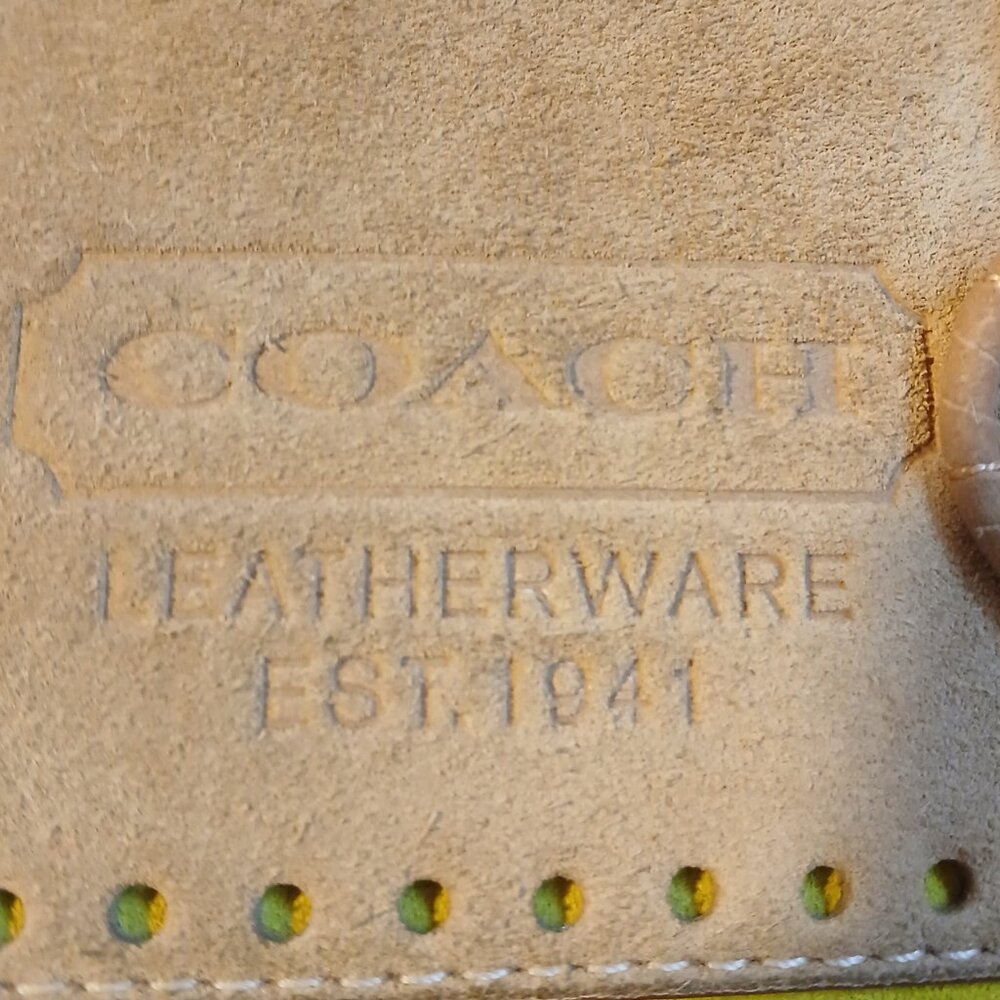 Vintage Coach Hampton Gallery Tote Bag Tan Suede Brown Leather - Picture 12 of 13